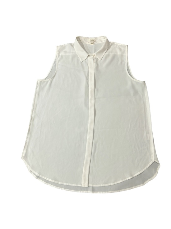 J. Crew Tops - J. Crew Sleeveless White Hidden Button-Front Blouse sz 14